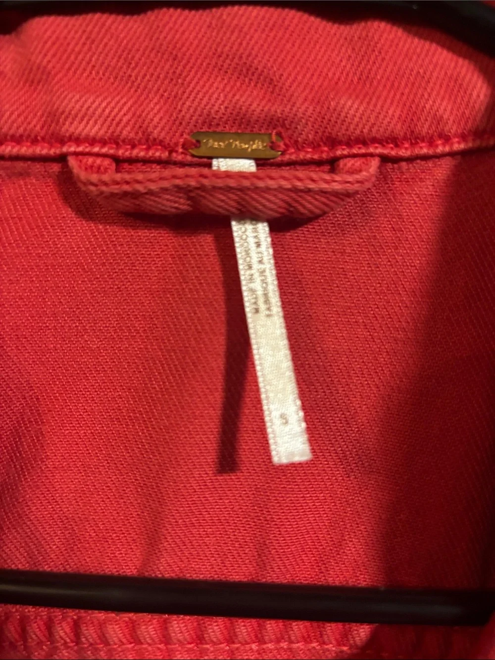 Free People Red Denim Jacket - Picture 2 of 4